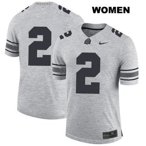 Women's NCAA Ohio State Buckeyes Chase Young #2 College Stitched No Name Authentic Nike Gray Football Jersey KO20M56GB